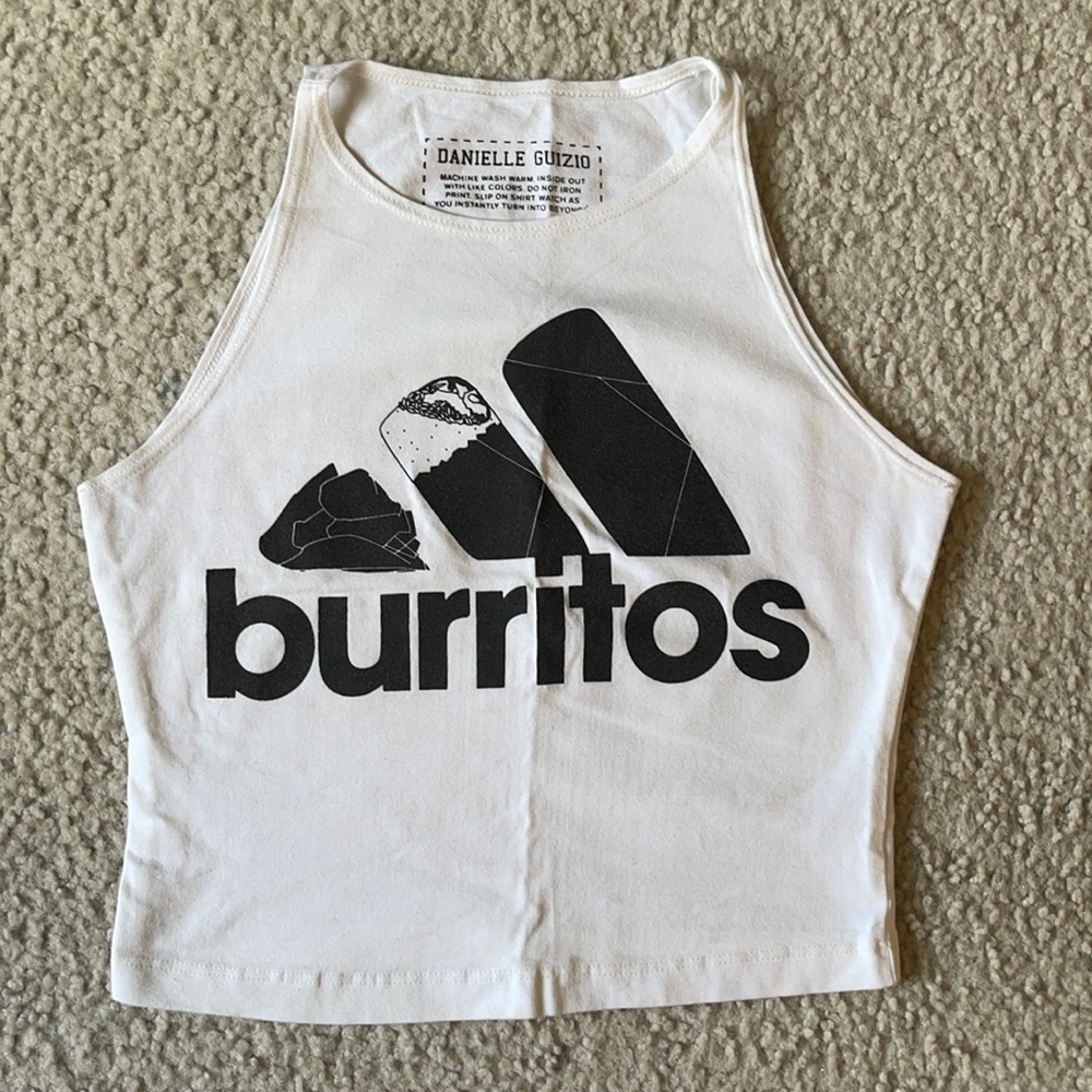 Danielle Guizio White Workout Crop Top